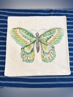 IKEA Butterfly Pillow Cover Set  in Green and Yellow